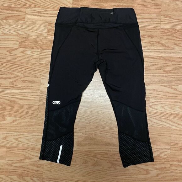 Woman's Decathlon Kalenji Leggings Capri Black Large Drawstring and Pocket - Picture 10 of 12